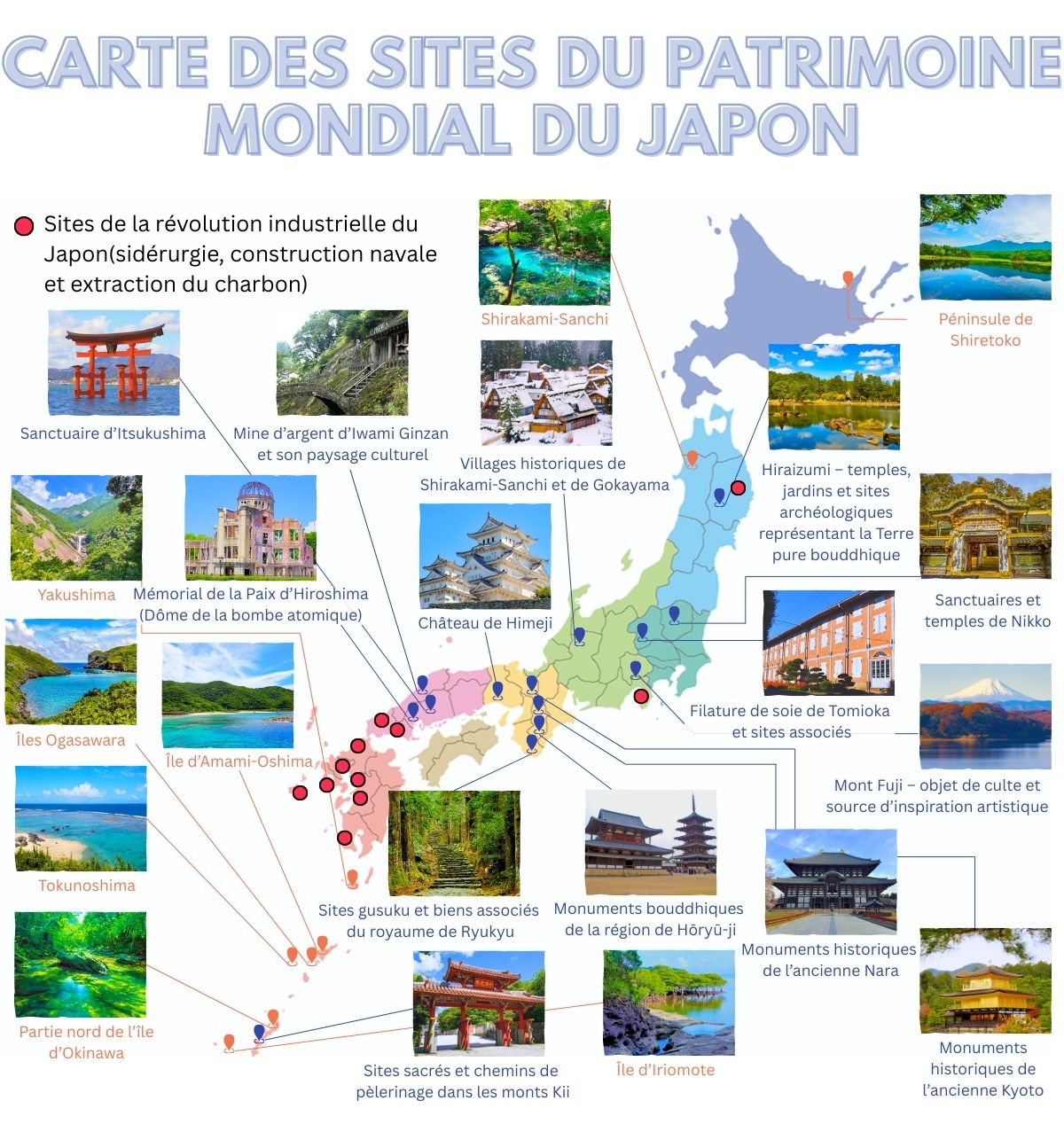 Carte du Patrimoine Mondial du Japon