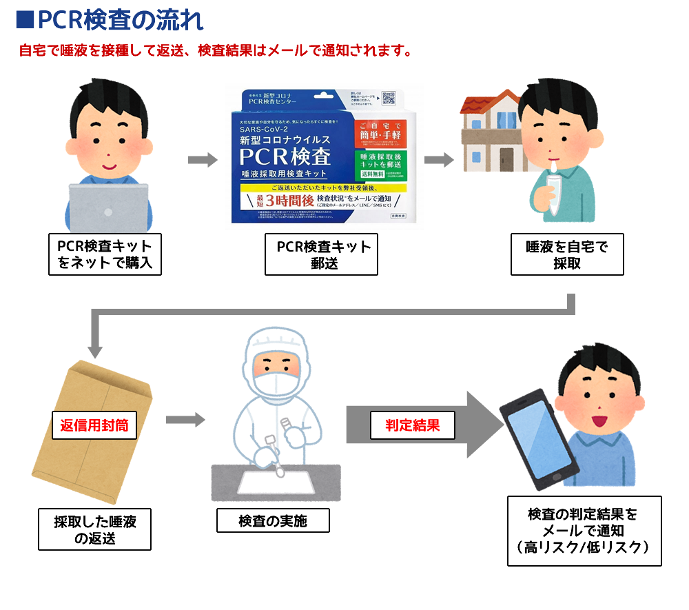 PCR検査の流れ